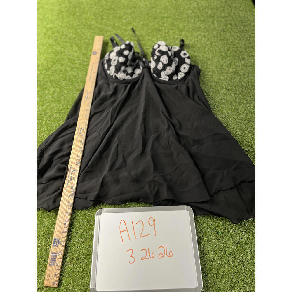 Black Sheer Babydoll Lingerie with Printed Cups‎ size 22